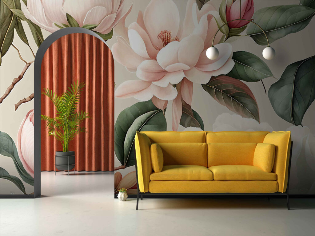 Elegant flowers in soft pastel colors