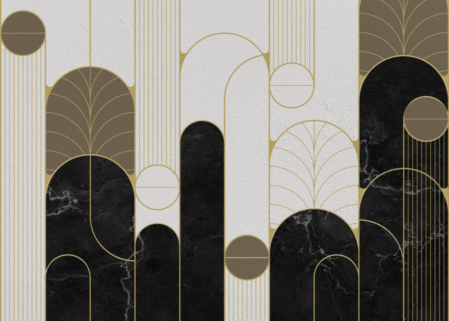 Fototapety Čiernobiely dizajn v štýle art deco - Image 4