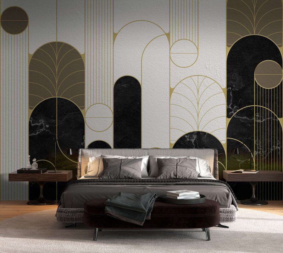 Fototapety Čiernobiely dizajn v štýle art deco - Image 2