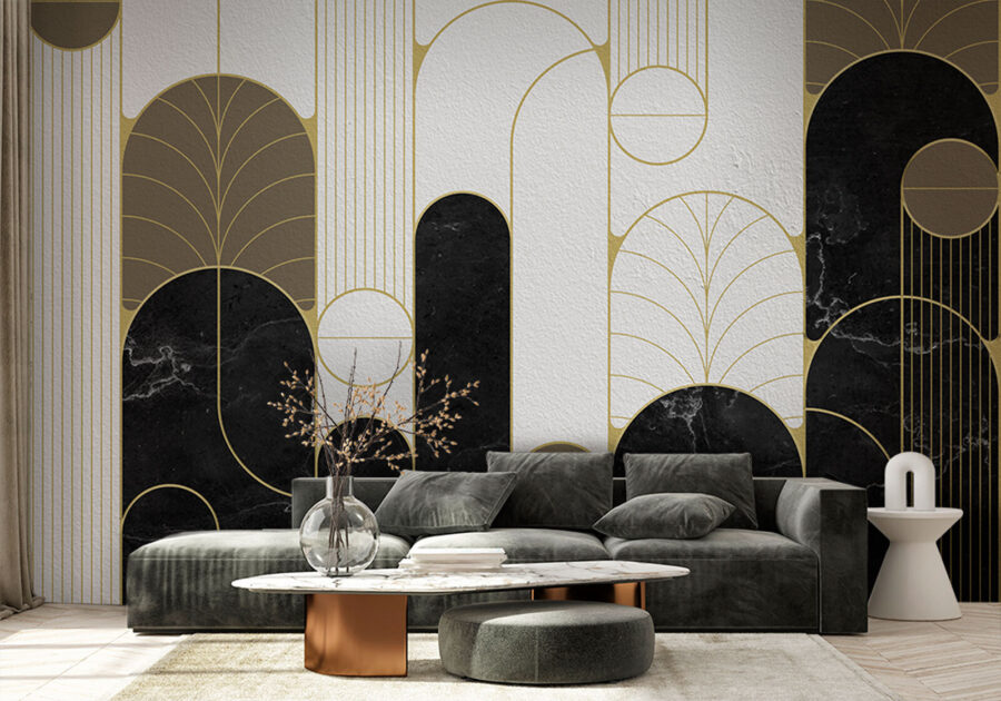 Fototapety Čiernobiely dizajn v štýle art deco - Image 3