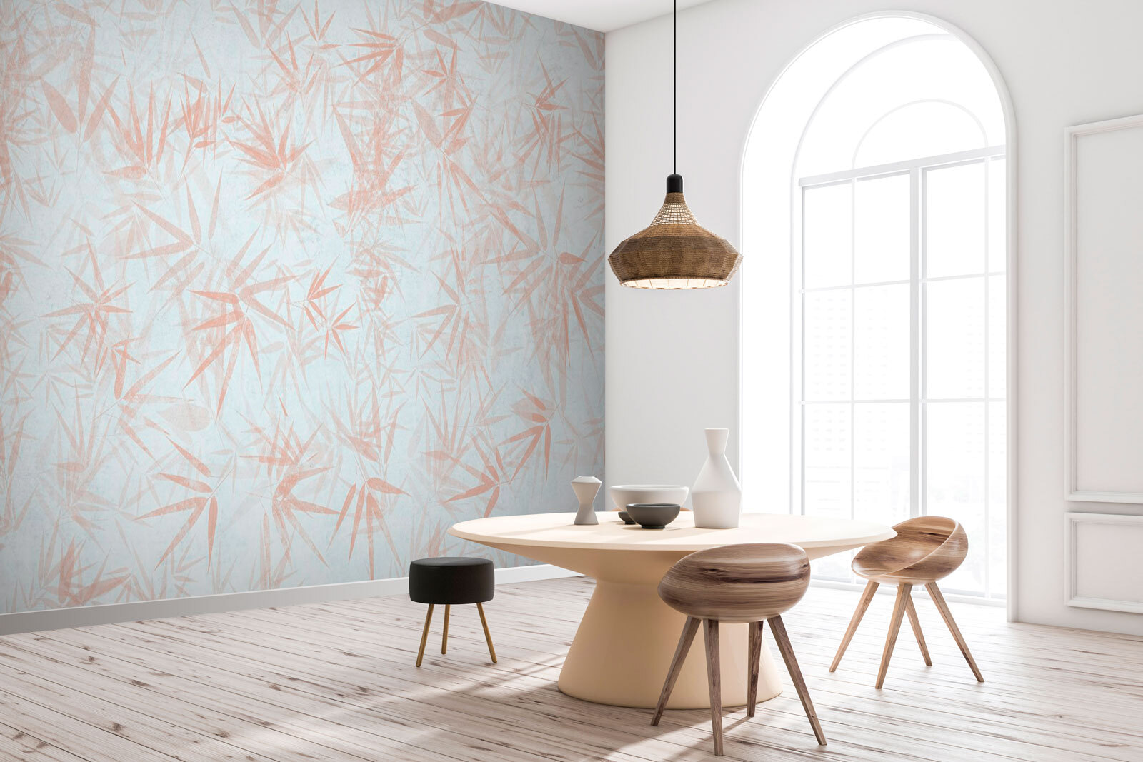 Biely povrch s hnedými listami u73366piq1m - Biely povrch s hnedými listami - tegory