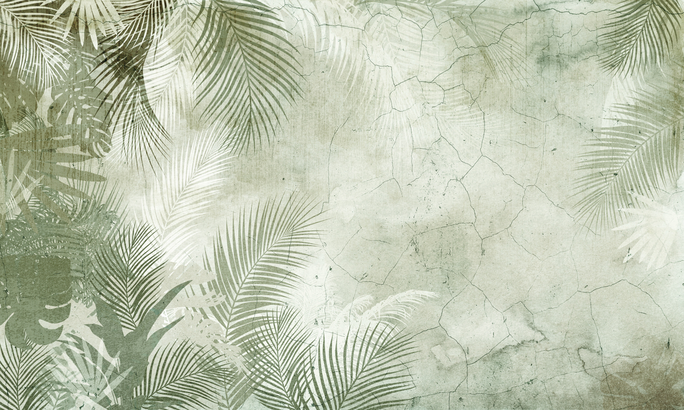 A wall with palm leaves A wall with palm leaves