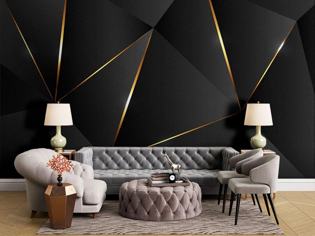 Abstract shapes with shimmering lines Abstract shapes with shimmering lines