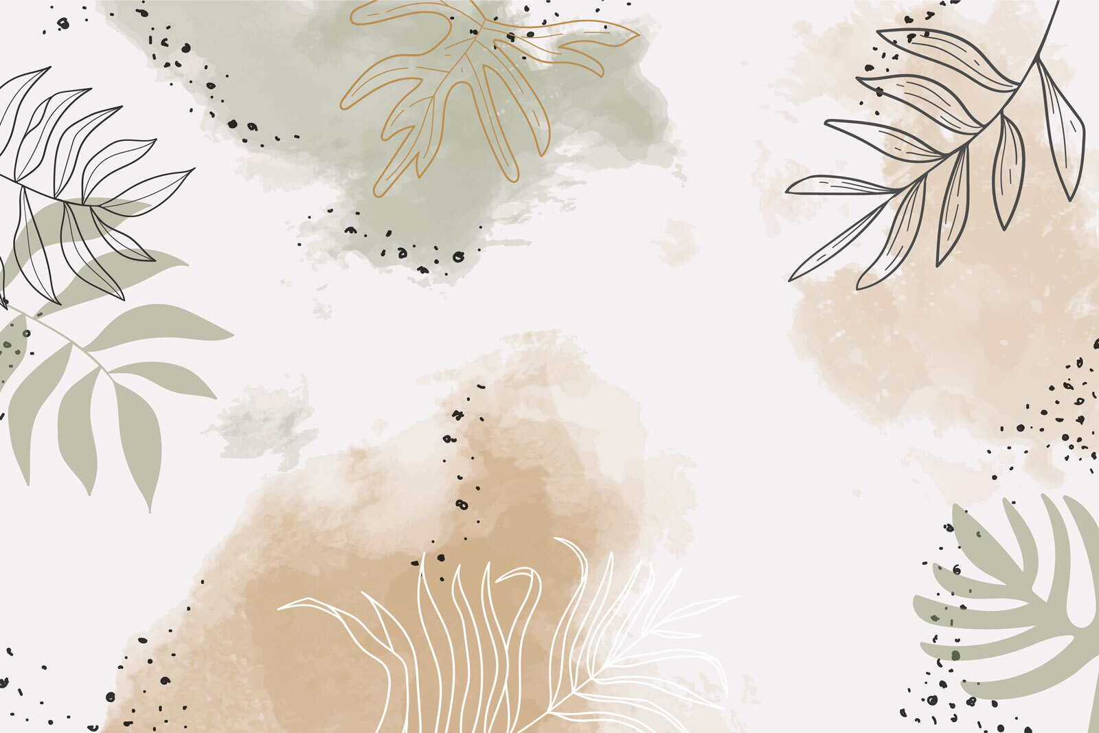 Abstract leaves with soft watercolor tones Abstract leaves with soft watercolor tones