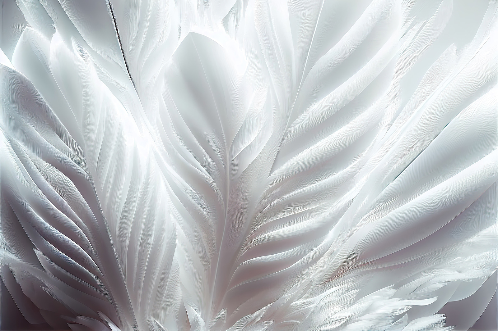 Delicate white feather textures intertwining Delicate white feather textures intertwining