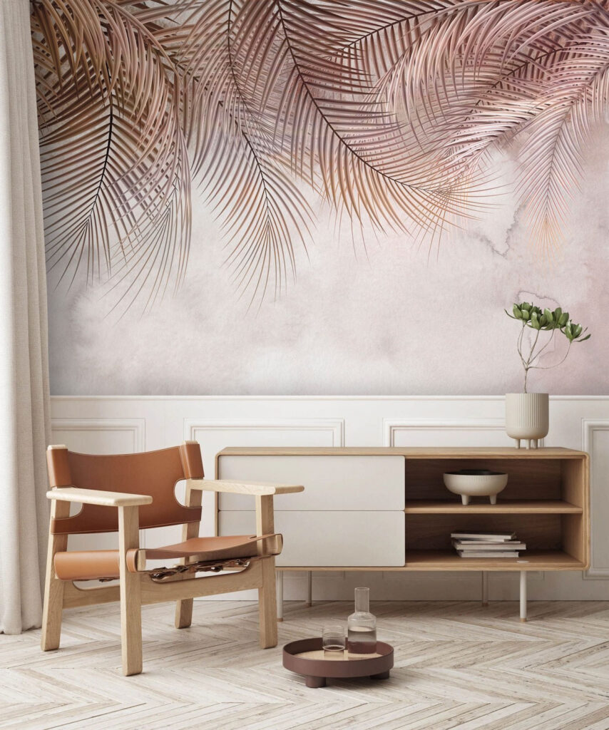 Delicate palms against a soft backdrop Delicate palms against a soft backdrop