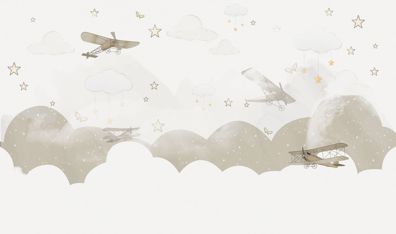 Group of airplanes flying in the sky