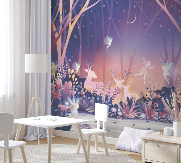 Cartoon of a fairy in the woods