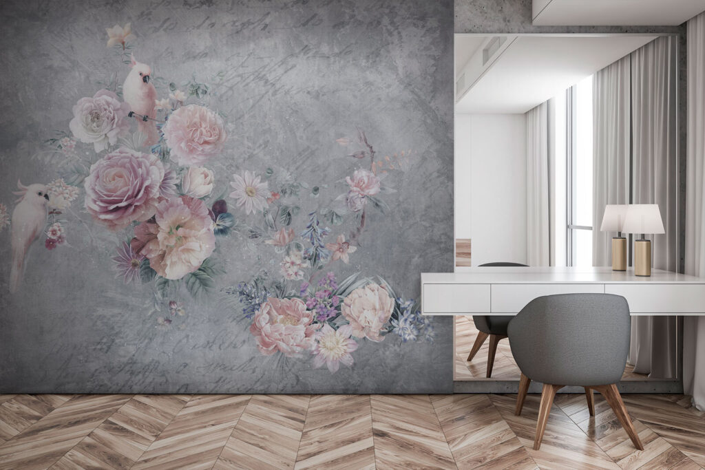 Painting of flowers and birds Painting of flowers and birds