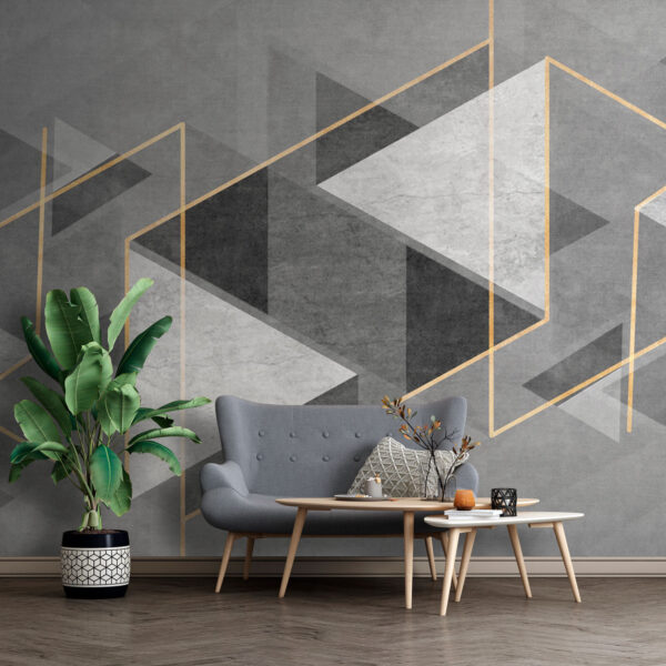 Sivý a biely geometrický dizajn Sivý a biely geometrický dizajn