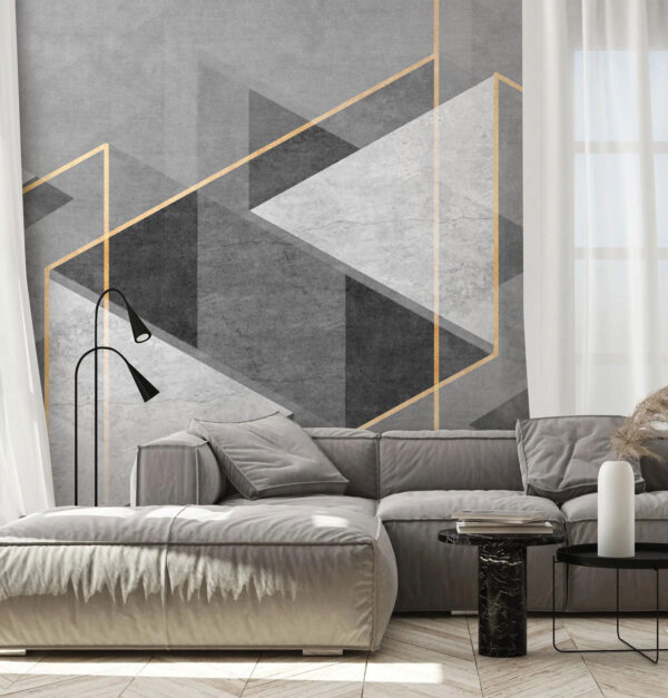 Sivý a biely geometrický dizajn Sivý a biely geometrický dizajn