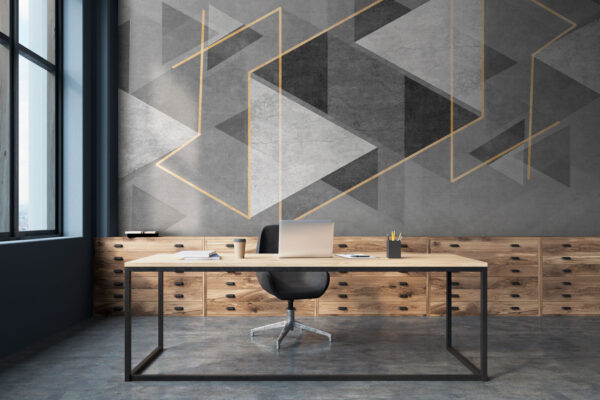 Sivý a biely geometrický dizajn Sivý a biely geometrický dizajn