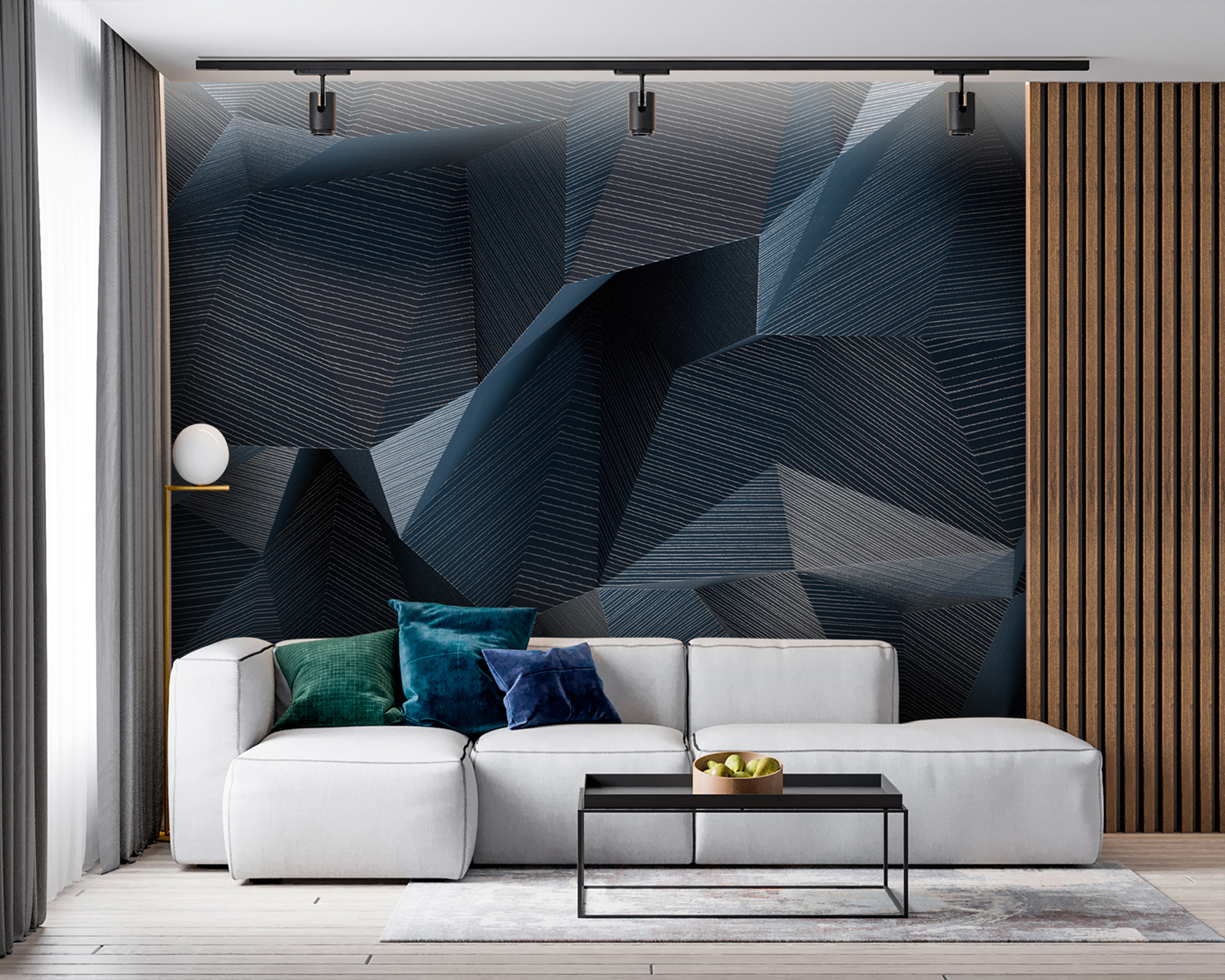 Geometric waves in shades of blue Geometric waves in shades of blue