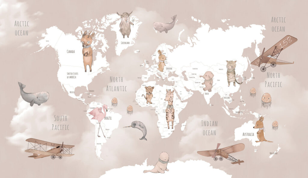 Mapa sveta so zvieratami Mapa sveta so zvieratami