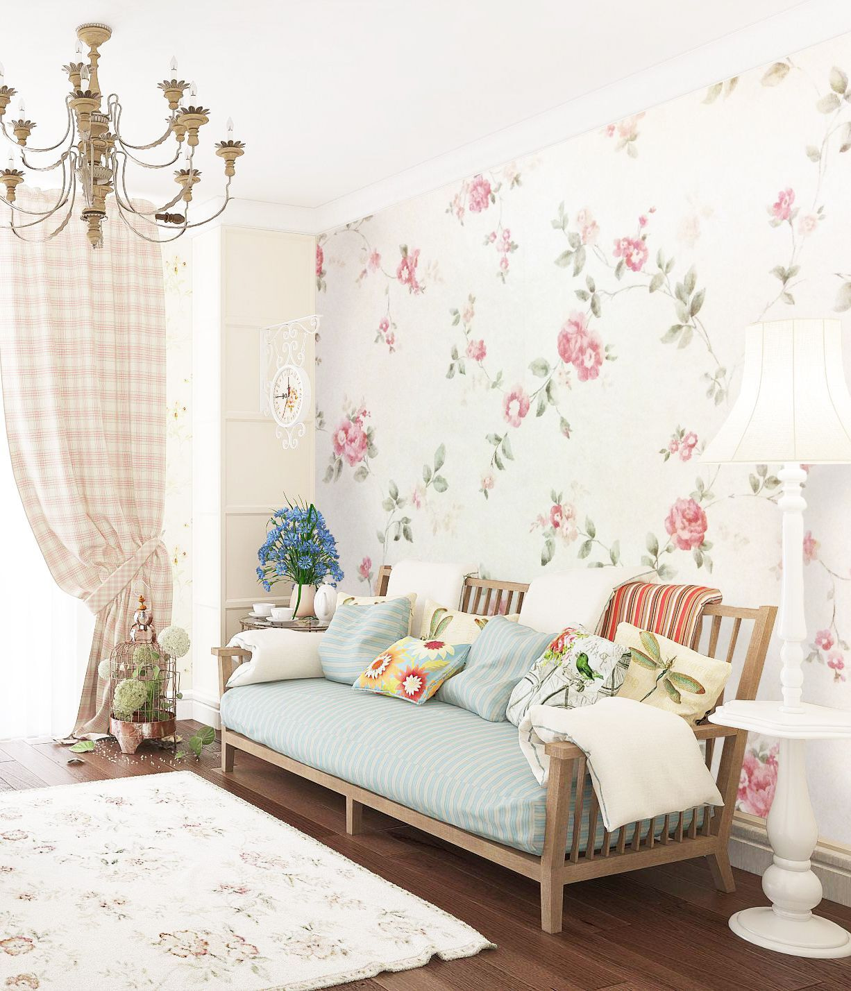 Kvetinový vzor na stene u77762pig1m - Kvetinový vzor na stene - tegory