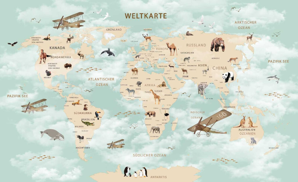 Mapa sveta so zvieratami Mapa sveta so zvieratami