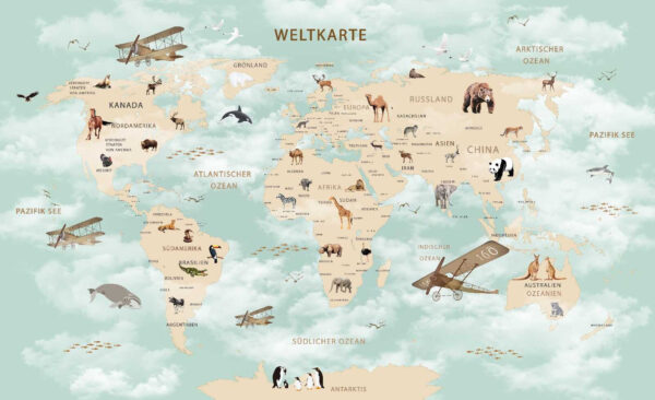 Mapa sveta so zvieratami Mapa sveta so zvieratami