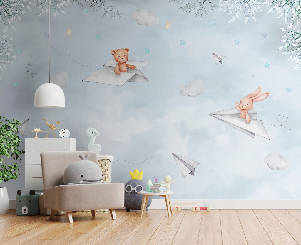 A paper planes and teddy bears A paper planes and teddy bears