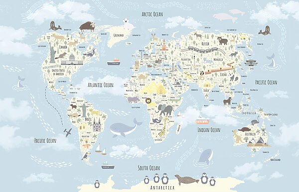 Mapa sveta so zvieratami Mapa sveta so zvieratami