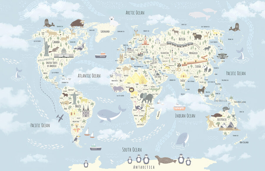 Mapa sveta so zvieratami Mapa sveta so zvieratami