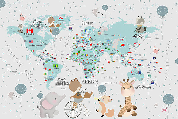 Mapa sveta so zvieratami Mapa sveta so zvieratami