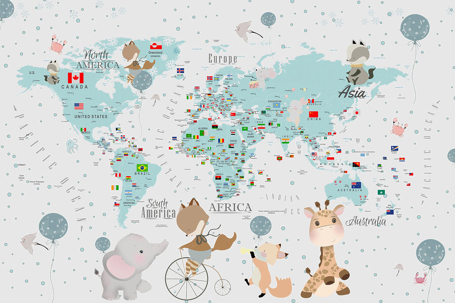 Mapa sveta so zvieratami Mapa sveta so zvieratami