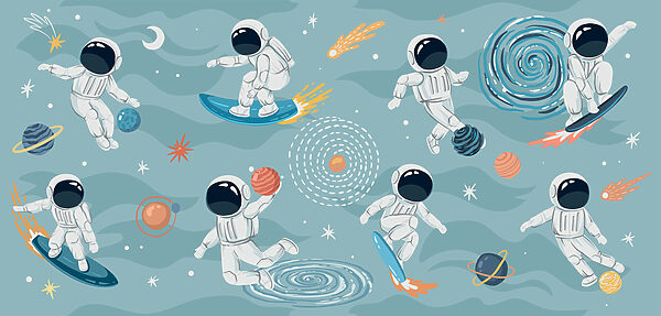 Skupina astronautov vo vesmíre Skupina astronautov vo vesmíre