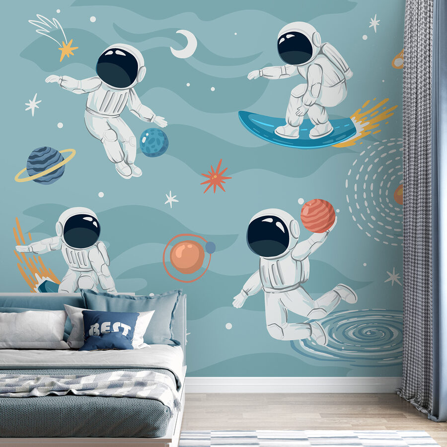 Skupina astronautov vo vesmíre