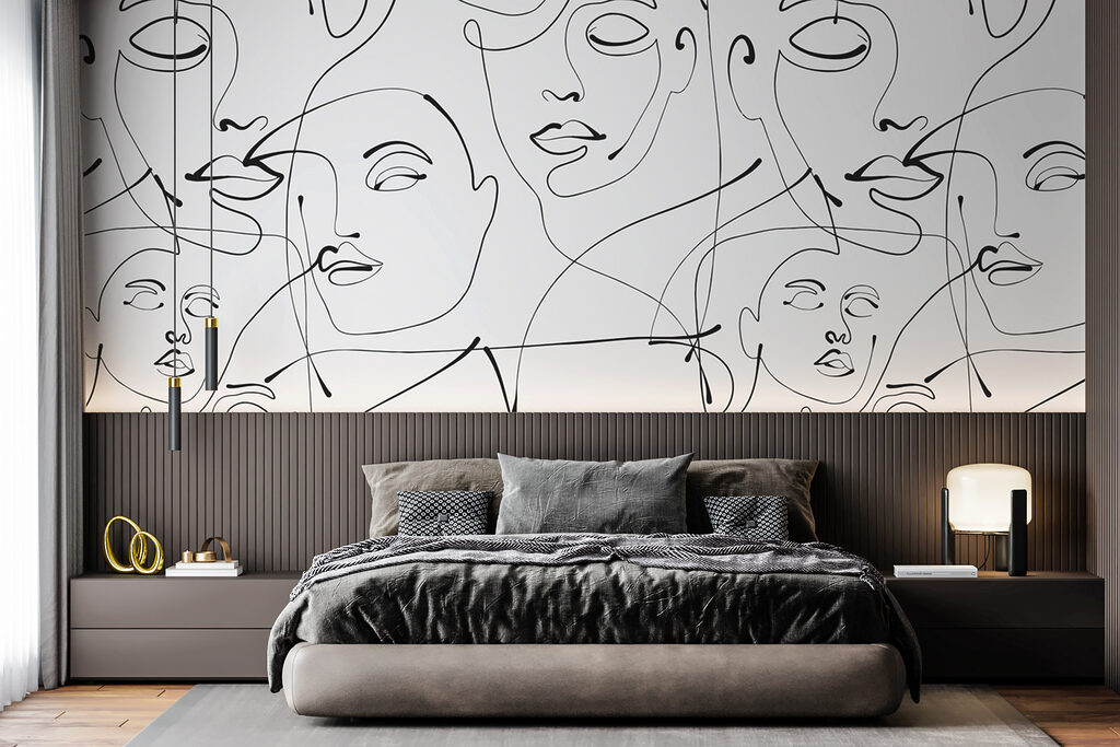 A pattern of black lines on a white background A pattern of black lines on a white background