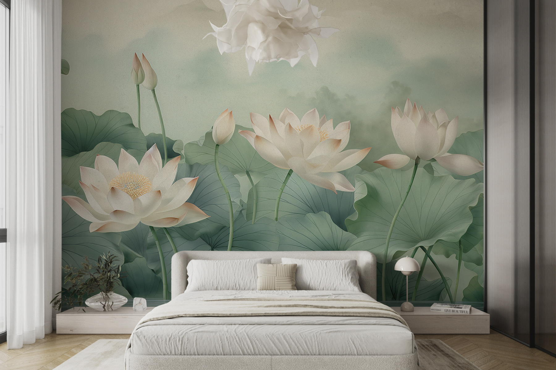 A painting of flowers and leaves A painting of flowers and leaves