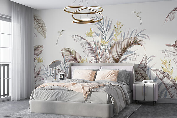 Fototapety Fototapety Obraz tropických rastlín a vtákov (Katalógové číslo: u99410)