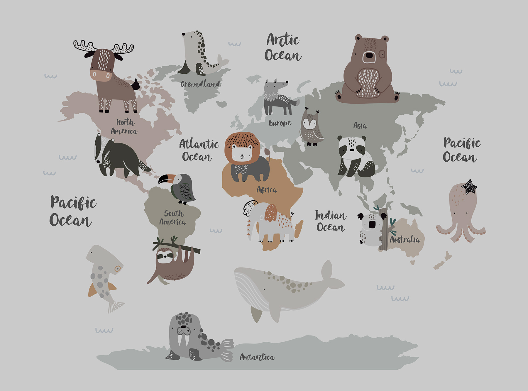 A map of animals with text A map of animals with text