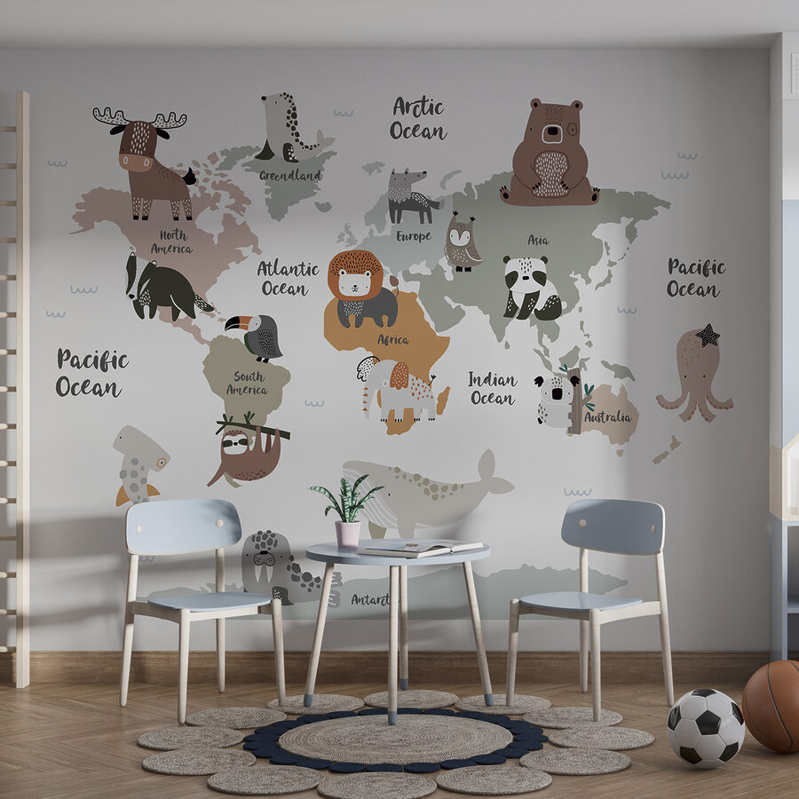 Mapa zvierat s textom Mapa zvierat s textom