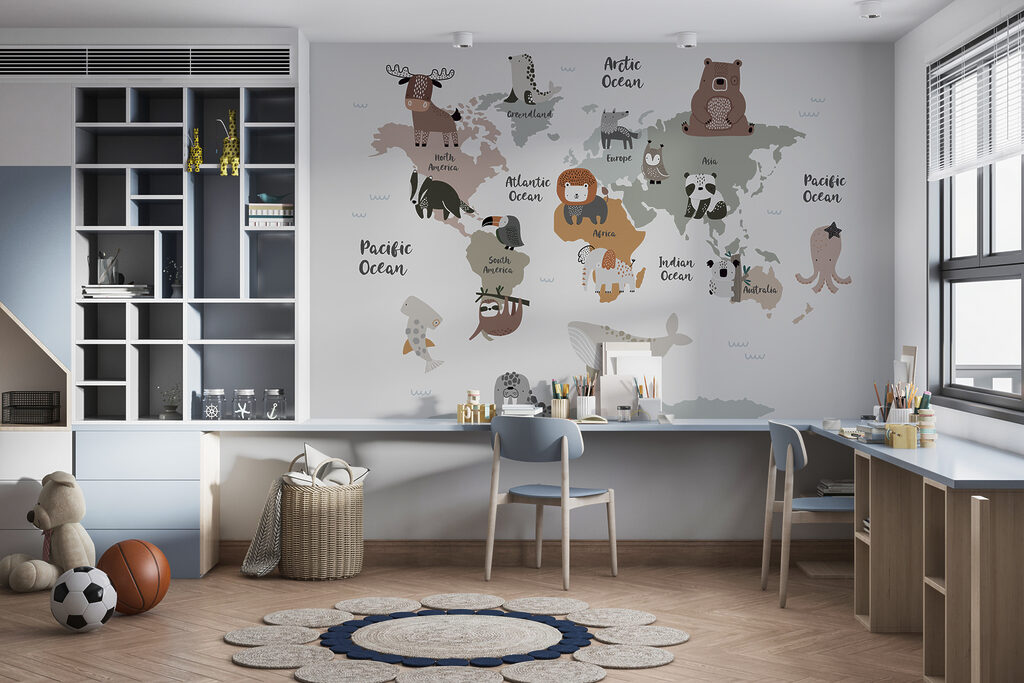 A map of animals with text A map of animals with text