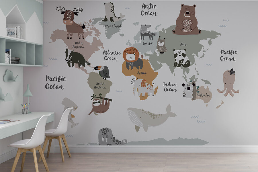 Mapa zvierat s textom Mapa zvierat s textom