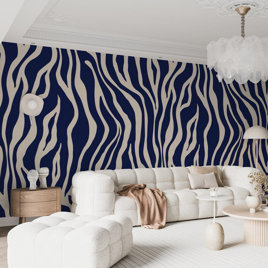 Modrá a biela zebra