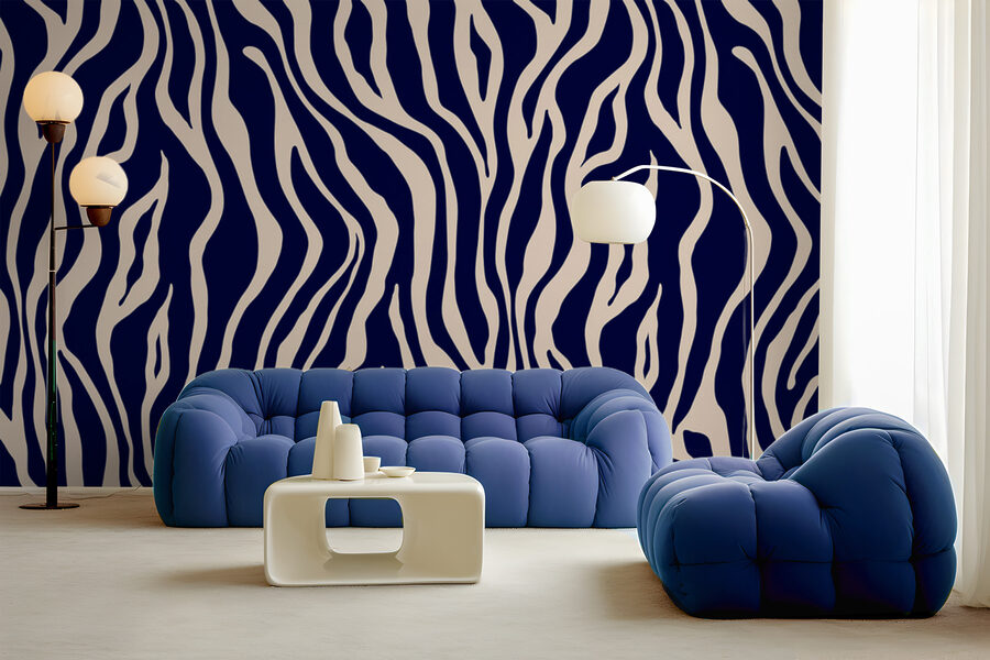 Modrá a biela zebra