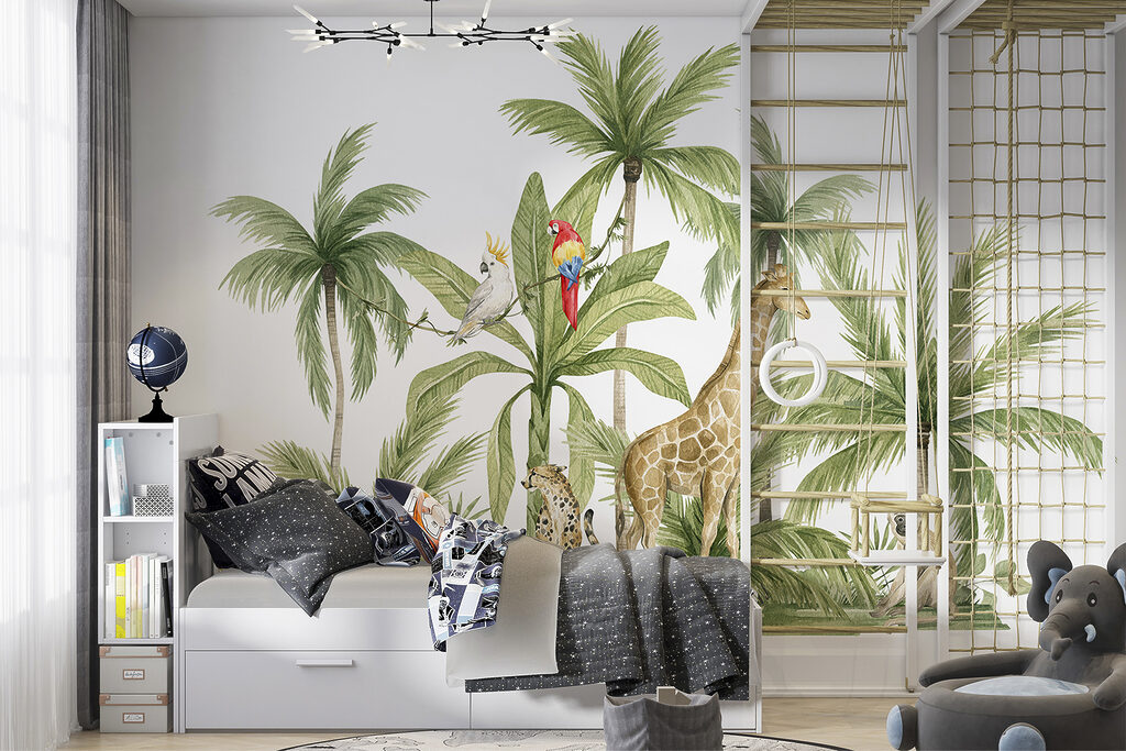 A group of animals in a jungle