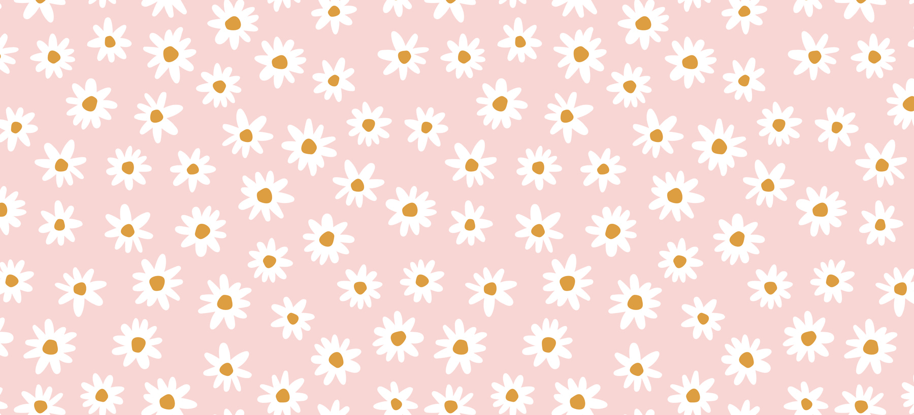A pattern of white flowers on a pink background