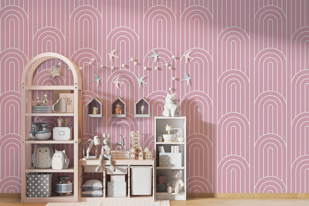 A pink and white pattern