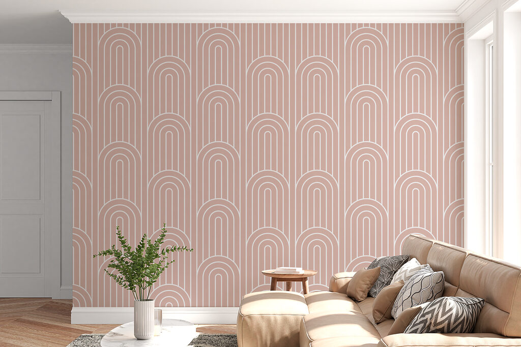 A pattern of white and pink lines