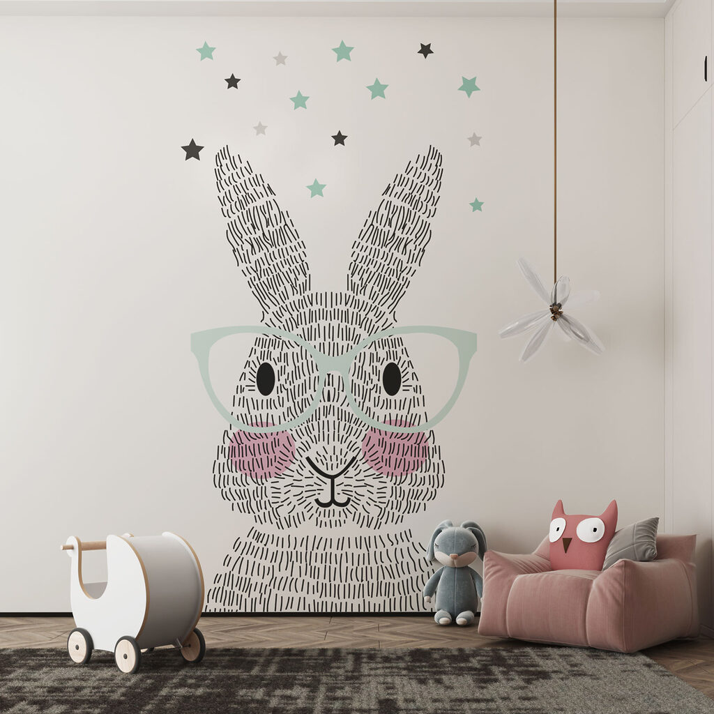 A rabbit wearing glasses A rabbit wearing glasses