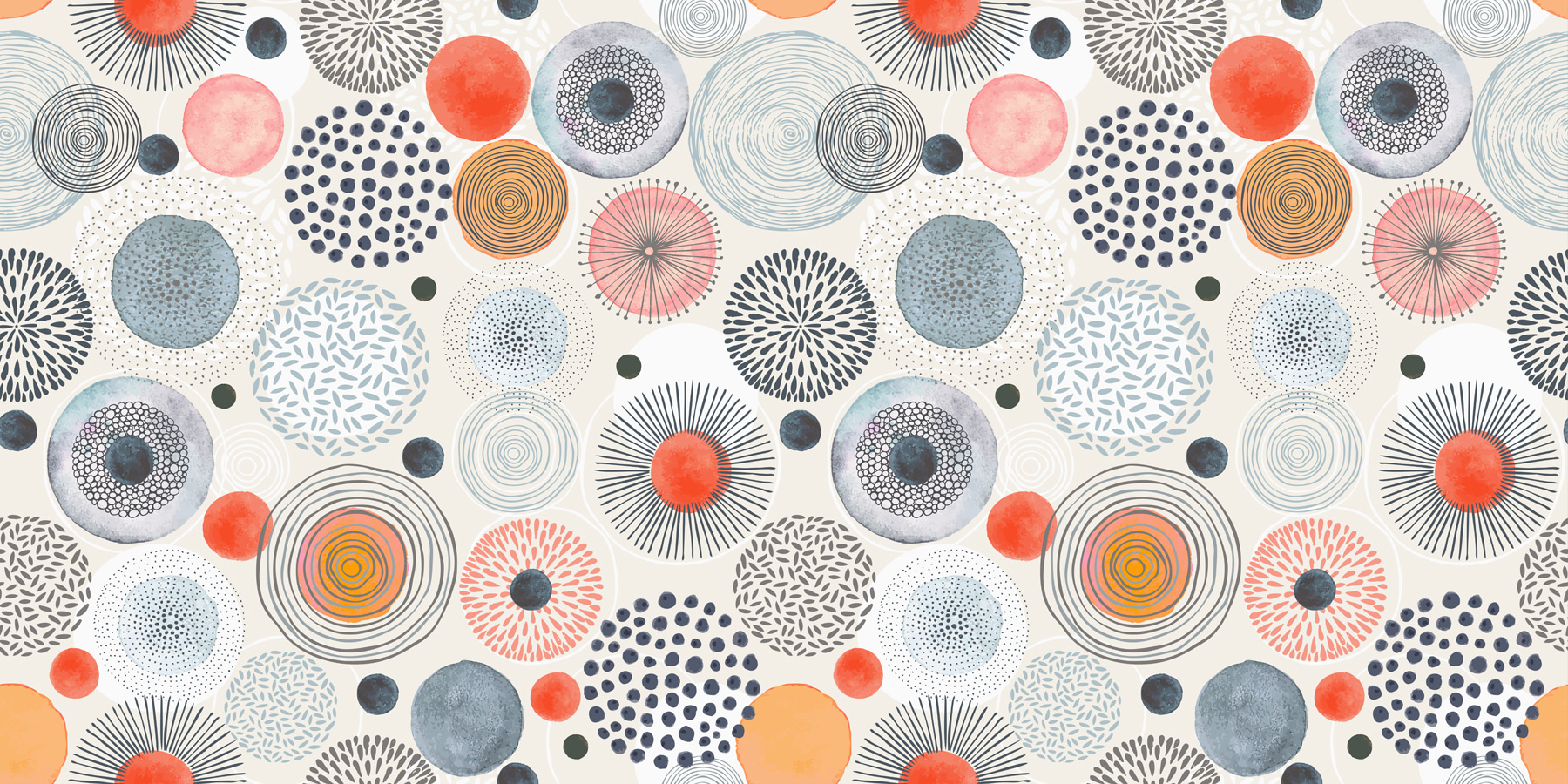 A pattern of colorful circles and dots A pattern of colorful circles and dots