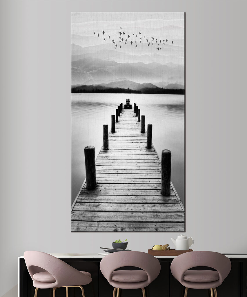 A dock on a lake A dock on a lake
