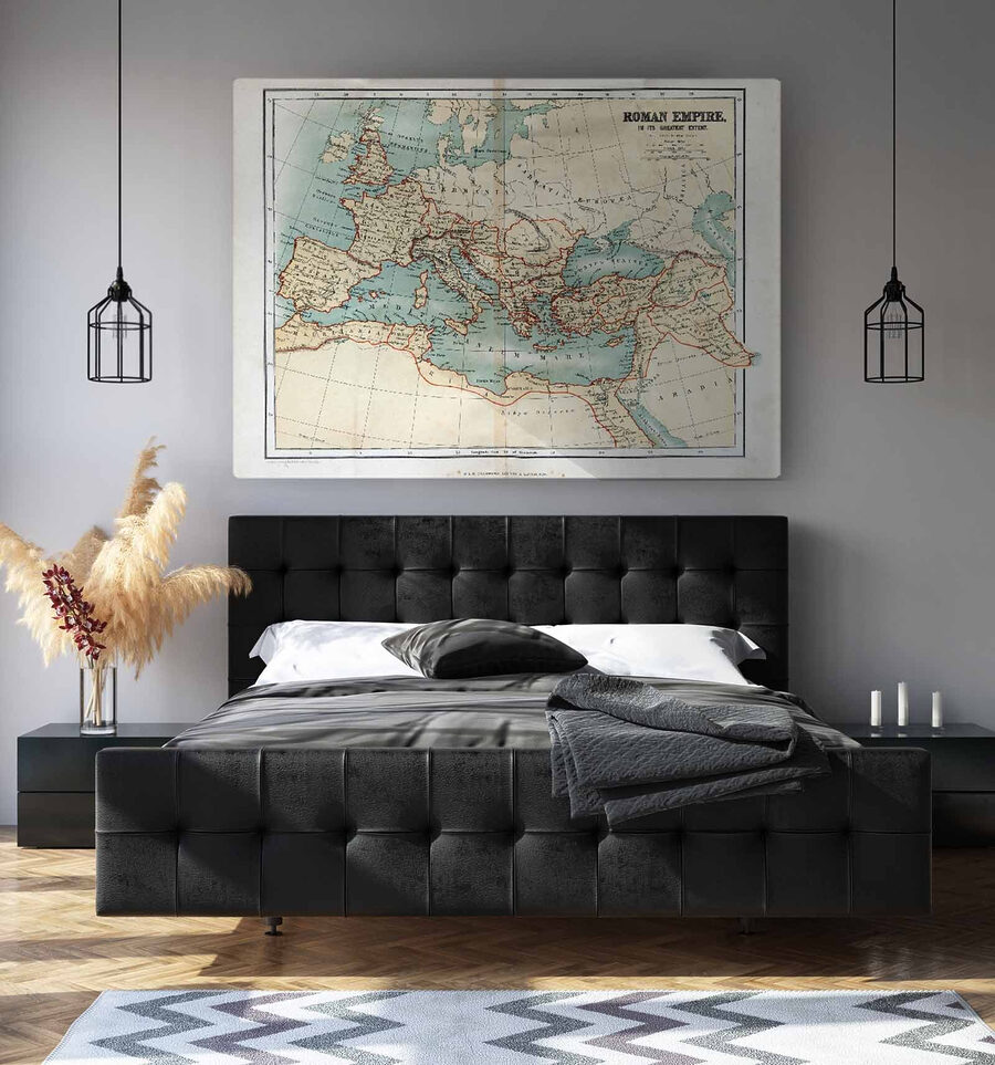 Obraz Mapa Európy s červenými čiarami