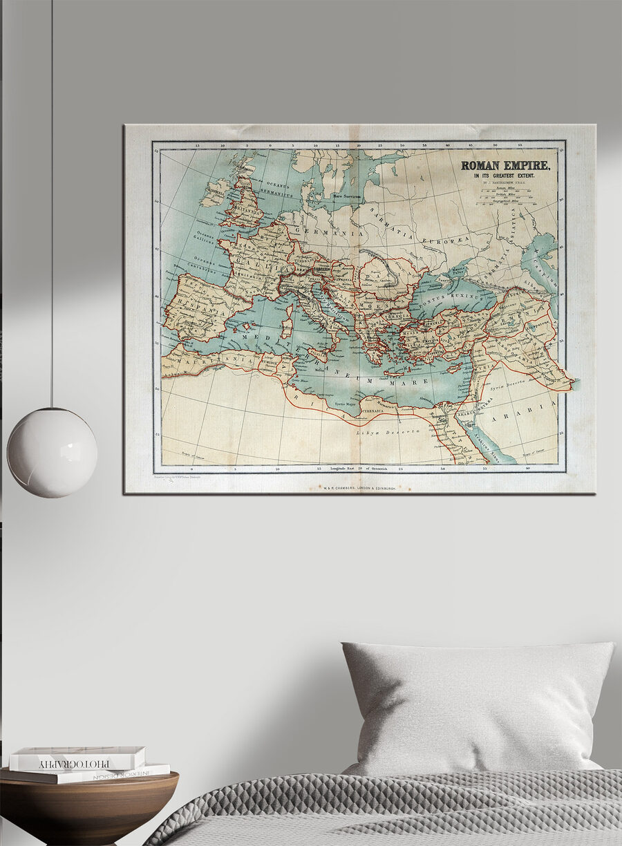 Obraz Mapa Európy s červenými čiarami - Image 3