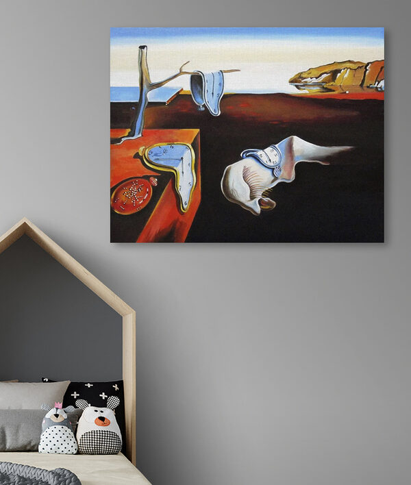 A painting of a cat with a clock on it A painting of a cat with a clock on it