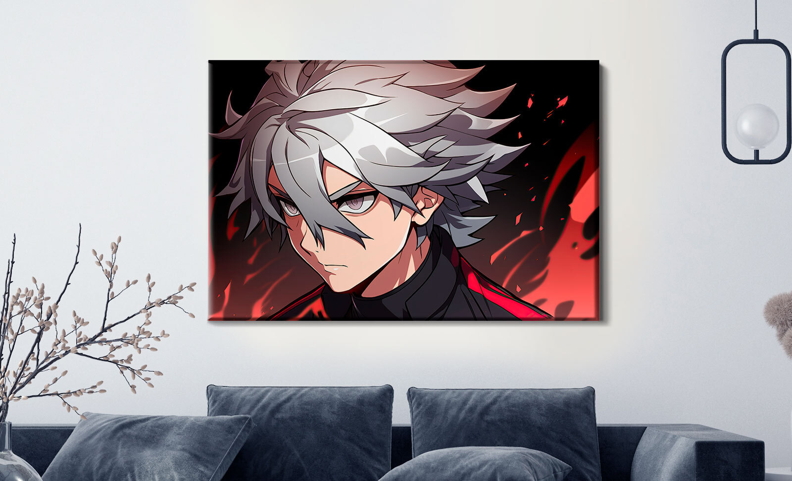 A cartoon of a man with white hair