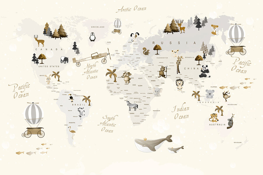 Mapa sveta so zvieratami Mapa sveta so zvieratami