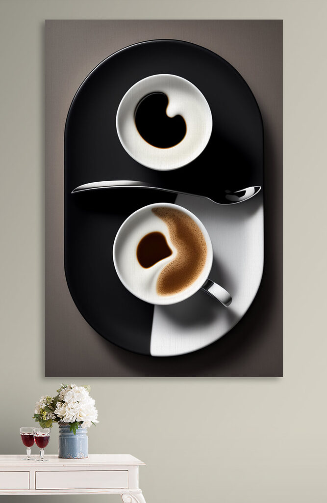 A cup of coffee with a spoon and a spoon